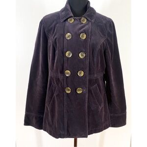 Boden Purple Velvet Double Breasted Jacket size 10